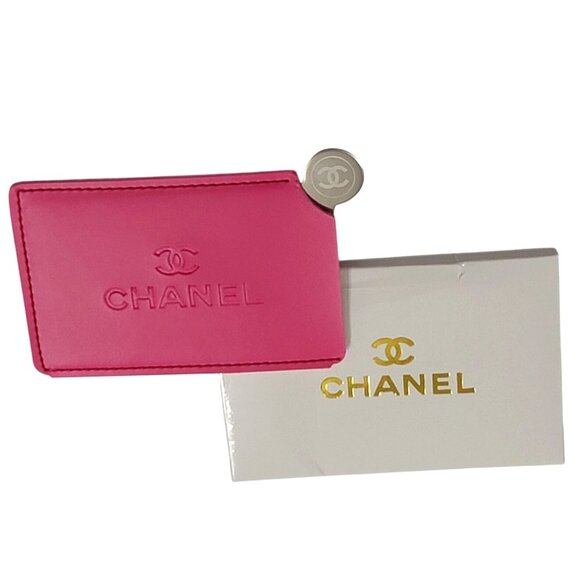Chanel Pink Mirror Embossed Card Holder - Picture 1 of 6